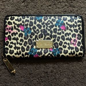 Betsey Johnson Leopard Print Accordian Wallet